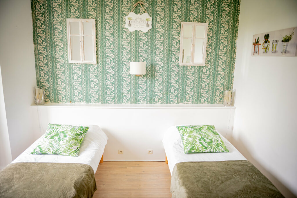 Chambre twin Verveine Menthe Hôtel Henri 4 à Eauze